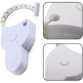 شريط قياس الجسم، شريط قياس تلقائي قابل للسحب، شريط قياس محمول، صدر الذراع، شريط قياس الخصر، شريط قياس مخطط. (أبيض) in Kuwait