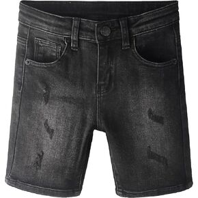 KIDSCOOL SPACE Baby Little Big Boys Denim Shorts,Elastic Waistband Inside Ripped Holes Stretch Jeans Summer Wear