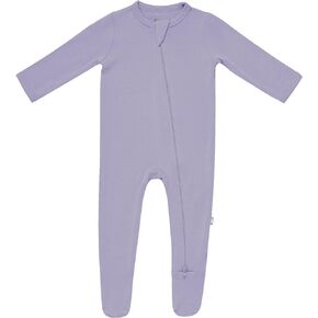 KYTE BABY Unisex Zipper Closure Footies, Rayon Made From Bamboo (3-6 Months, Taro)
