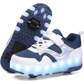HHSTS Kids Shoes with Wheels LED Light Color Shoes Shiny Roller Skates Skate Shoes Simple Kids Gifts Boys Girls The Best Gift for Party Birthday Christmas Day in Saudi Arabia