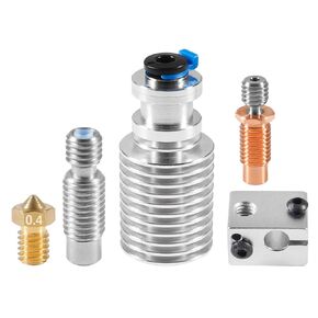 for E3D V6 Hotend Remote Short Direct Heat Sink 1.75mm, Bimetal Heatbreak, and Nozzle/Heater Block for Feeding 3D Printer Extruder