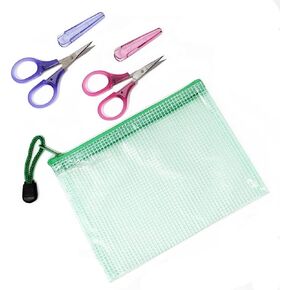 Small Thread Scissors For Cross Stitch And Embroidery With Zippered Pouch