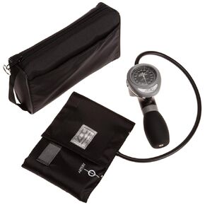 ADC 788-11ABK Diagnostix Model 788 Palm Aneroid Sphygmomanometer with Adcuff Nylon Blood Pressure Cuff and Carrying Case, Black