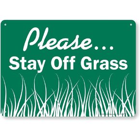 "Please Stay Off Grass" Sign by SmartSign | 10" x 14" Plastic