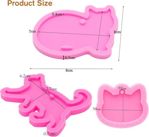 Shiny Glossy Cat Walking Shape Silicone Mold for DIY Keychain Necklace Jewelry Epoxy Mould Crafting DIY Handmade Resin Keychain Molds in Saudi Arabia