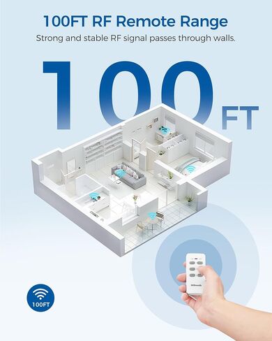 Remote Control Outlet Plug Wireless On Off Power Switch, 100ft RF Range, Programmable Remote Light Switch Kit, Compact Design,1 Remote (Battery Included) and 1 Outlet Set W02RC1106 in Saudi Arabia