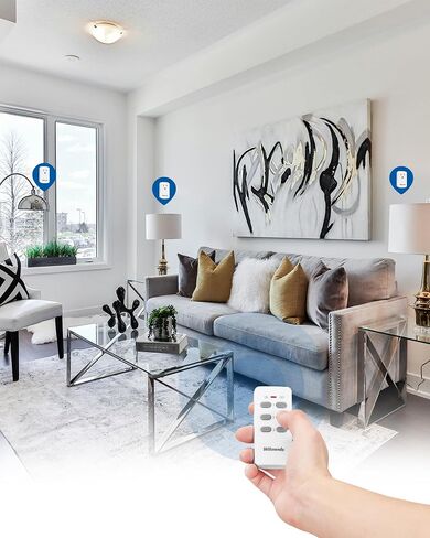 Remote Control Outlet Plug Wireless On Off Power Switch, 100ft RF Range, Programmable Remote Light Switch Kit, Compact Design,1 Remote (Battery Included) and 1 Outlet Set W02RC1106 in Saudi Arabia