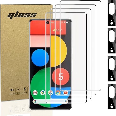 4+4 Pack Screen Protector & Phone Lens Camera Protector for Google Pixel 7, 9H Tempered Glass Cell Phone Protector, Anti-Fingerprint Phone Camera Case, Bubble Free Installation in Kuwait
