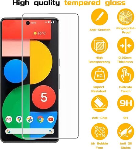 4+4 Pack Screen Protector & Phone Lens Camera Protector for Google Pixel 7, 9H Tempered Glass Cell Phone Protector, Anti-Fingerprint Phone Camera Case, Bubble Free Installation in Kuwait