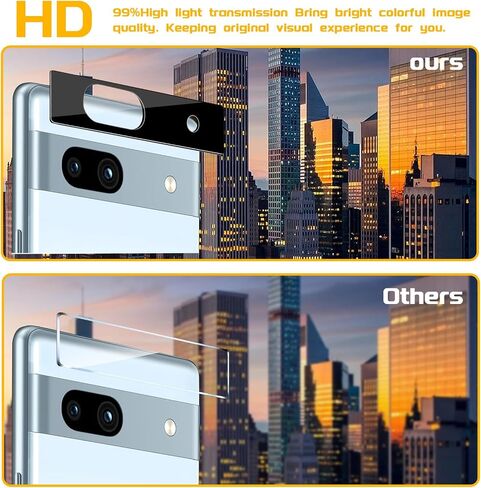 4+4 Pack Screen Protector & Phone Lens Camera Protector for Google Pixel 7, 9H Tempered Glass Cell Phone Protector, Anti-Fingerprint Phone Camera Case, Bubble Free Installation in Kuwait