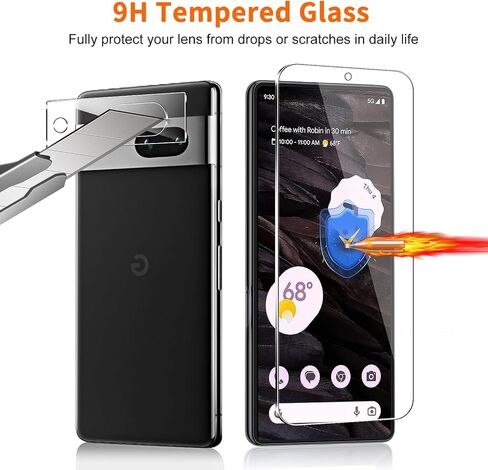 3+3 واقي شاشة لهاتف Google Pixel 7A 6.1 بوصة مع 3 قطع من واقي عدسة الكاميرا، زجاج مقسى شفاف عالي الدقة، خالٍ من الفقاعات، سهل التركيب، حساسية عالية، صديق للحافظة in Saudi Arabia