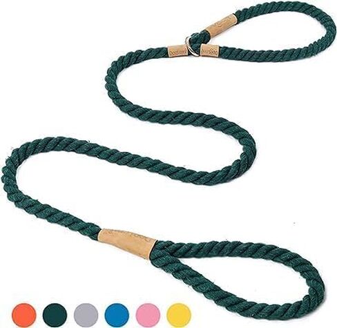 Dog Leash with Collar, Slip Rope Lead Leash Strong Heavy Duty Braided Rope No Pull Training Lead Leashes for Medium Large Dogs,Green! in Saudi Arabia