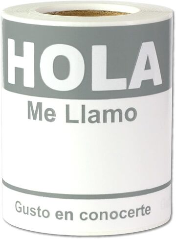 Hola Me Llamo Etiquetas Adhesivas، ملصقات تعريف الزوار بعلامات الاسم الإسبانية، رمادي، لاصق آمن على القماش، ملصقات لحدث الشبكات، المدرسة، الاجتماعات، المعلمين والبريد، 100 ملصق in Saudi Arabia