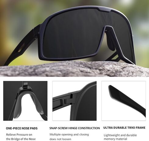 MAXJULI Polarized Cycling Sunglasses for Men Women, Windproof Outdoor Sports Running UV400 Protection Sun Glasses 8214 in Saudi Arabia