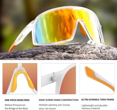MAXJULI Polarized Cycling Sunglasses for Men Women, Windproof Outdoor Sports Running UV400 Protection Sun Glasses 8214 in Saudi Arabia