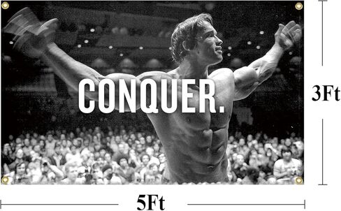 قهر العلم لأرنولد شوارزنيجر 3x5 أقدام راية أعلام مضحكة للغرفة بارد نسيج رجل كهف جدار ديكور مع الحلقات النحاسية لغرفة النوم الكلية in Kuwait