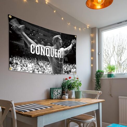 قهر العلم لأرنولد شوارزنيجر 3x5 أقدام راية أعلام مضحكة للغرفة بارد نسيج رجل كهف جدار ديكور مع الحلقات النحاسية لغرفة النوم الكلية in Kuwait