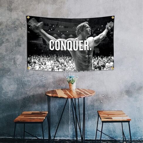 قهر العلم لأرنولد شوارزنيجر 3x5 أقدام راية أعلام مضحكة للغرفة بارد نسيج رجل كهف جدار ديكور مع الحلقات النحاسية لغرفة النوم الكلية in Kuwait