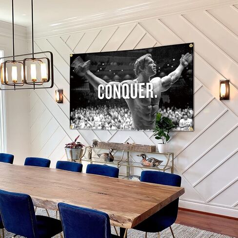 قهر العلم لأرنولد شوارزنيجر 3x5 أقدام راية أعلام مضحكة للغرفة بارد نسيج رجل كهف جدار ديكور مع الحلقات النحاسية لغرفة النوم الكلية in Kuwait