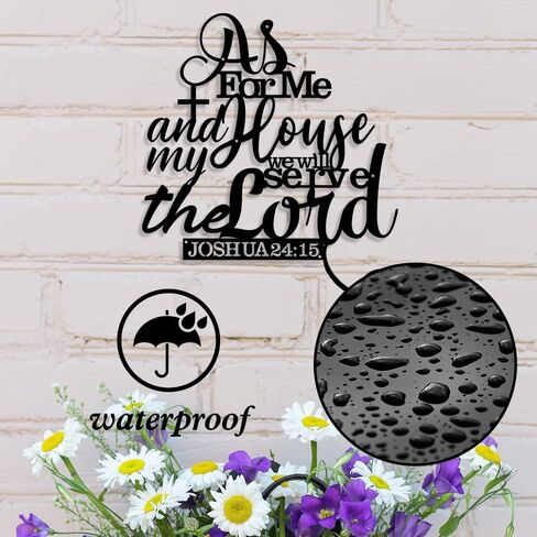 عام آيات الكتاب المقدس جدار ديكور، ديكور جدار المنزل، جدار ديكور فني لغرفة النوم غرفة المعيشة، 12 × 11.6 بوصة ديكور الجدار الديني. أما بالنسبة لي وبيتي فسوف نخدم ديكور لافتة الحائط اللورد، باللون الأسود in Saudi Arabia