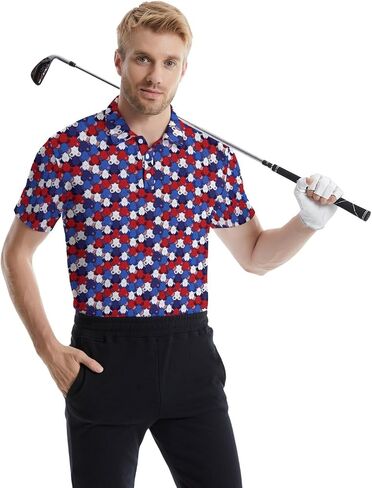 Golf Polos for Men Funny Moisture Wicking Golf Shirts Performance Quick-Dry Polo Shirts Short Sleeve in Saudi Arabia