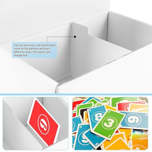 6 مجموعات من صناديق تخزين بطاقات التداول مع فواصل، صندوق تخزين بطاقات التجميع مع 100 قطعة من أغلفة البطاقات البلاستيكية الصلبة، صندوق تخزين بطاقات البيسبول، صندوق تخزين علوي لمجموعة البطاقات الرياضية، 7.5 بوصة in Kuwait