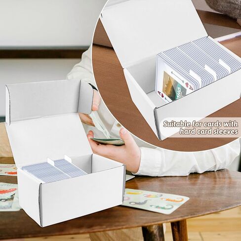 6 مجموعات من صناديق تخزين بطاقات التداول مع فواصل، صندوق تخزين بطاقات التجميع مع 100 قطعة من أغلفة البطاقات البلاستيكية الصلبة، صندوق تخزين بطاقات البيسبول، صندوق تخزين علوي لمجموعة البطاقات الرياضية، 7.5 بوصة in Kuwait