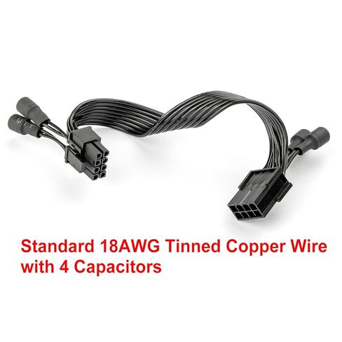 JOYJOM 8PIN PCIE كابل تمديد: -GPU Coil Whine Fix Cable 18AWG 8 Pin to 8PIN 6+2PIN PCIE Noise Filter Gracphics Card Power Cable مع 4 مكثفات ترشيح in Kuwait