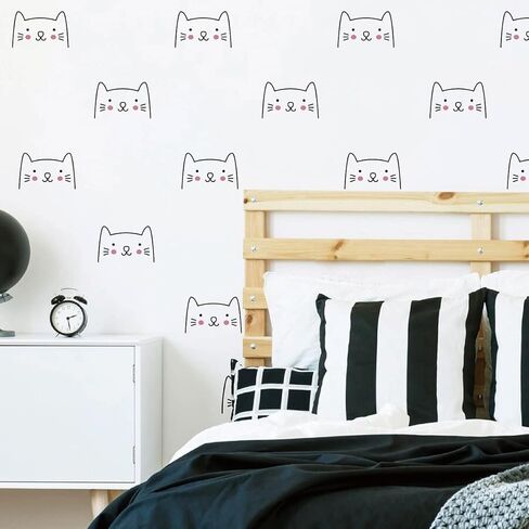 Lovely Cats Wall Decor Stickers for Kids Room Girls Baby Nursery Room Decor Murals BK056 (Cats) in Kuwait