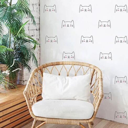 Lovely Cats Wall Decor Stickers for Kids Room Girls Baby Nursery Room Decor Murals BK056 (Cats) in Kuwait
