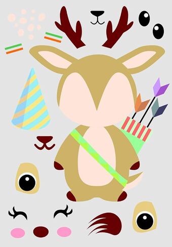 30Pack Make A Woodland Creatures Stickers - Party Supplies for Baby Shower Decorations & Birthday Party Supplies, Woodland Animals Include Fox, Owl, Bear, Squirrel, Deer, Raccoon (Woodland) in Saudi Arabia