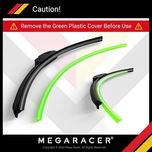 ميجا المتسابق 24 "+18" شفرة ممسحة، استبدال السيارات شفرات ممسحة الزجاج الأمامي لسيارتي، مساحات الزجاج الأمامي للسائق والركاب الجانب، جودة OEM لجميع المواسم، DIY تثبيت شفرات ممسحة السيارة 2 حزمة in Kuwait