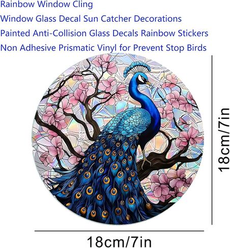 Cardinal Rainbow Bird Window Stickers to Prevent Bird Strikes,Window Decals and Stickers for Bird Strike Prevention to Stop Birds from Hitting Windows (F155) in Saudi Arabia
