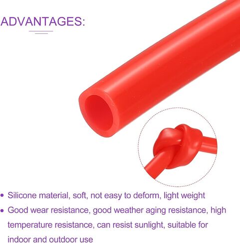 DMiotech 3/8 "(9 مللي متر) ID 1/2"(12 مللي متر) OD 6.6 قدم أنبوب السيليكون الأحمر أنابيب السيليكون الصناعية لمضخة هواء المياه in Saudi Arabia