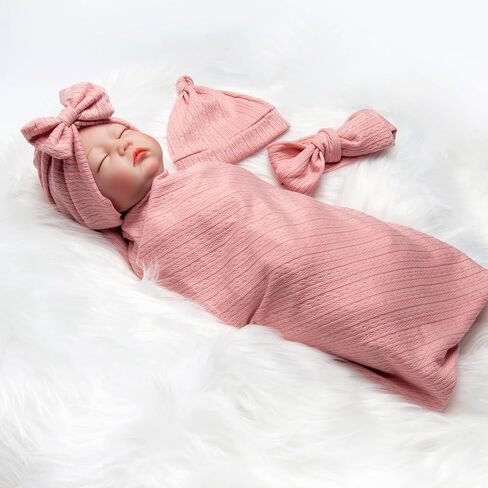 Reborn Baby Dolls Clothes Swaddle Blanket Set High Flexibility Blanket Fit 17-22 Inches Reborn Dolls Girl Fake Baby Clothes Accessories 4 Pieces of Pack in Saudi Arabia