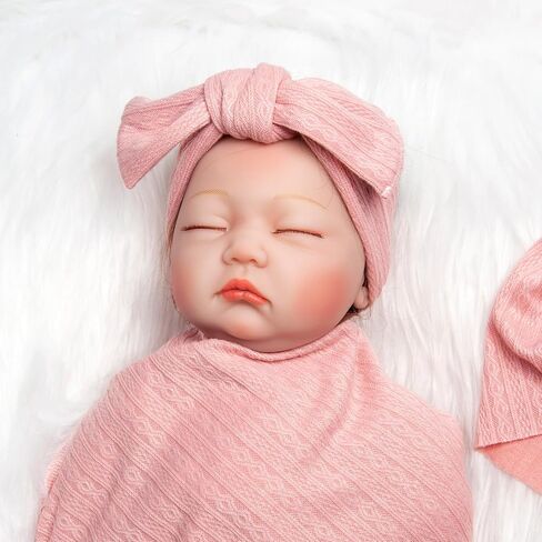 Reborn Baby Dolls Clothes Swaddle Blanket Set High Flexibility Blanket Fit 17-22 Inches Reborn Dolls Girl Fake Baby Clothes Accessories 4 Pieces of Pack in Saudi Arabia