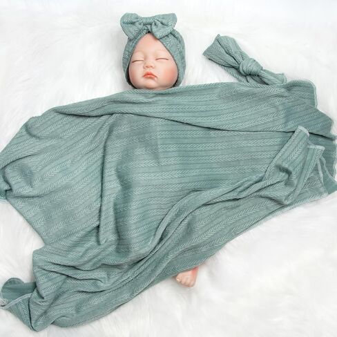 Reborn Baby Dolls Clothes Swaddle Blanket Set High Flexibility Blanket Fit 17-22 Inches Reborn Dolls Girl Fake Baby Clothes Accessories 4 Pieces of Pack in Saudi Arabia