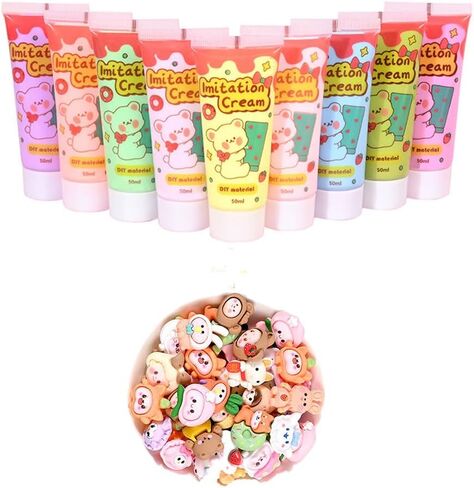 50ml Simulation Imitation Cream Adhesive Gel DIY Fake Whipped Cake Cream Glue for Handmade Phone Case Mirror Jewelry Accessories Decoration with Nozzles (1# White) in Saudi Arabia
