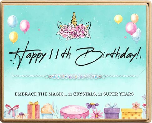 KGBNCIE Happy Birthday Bracelet Gift for Teen Girls,Crystal Beads Bracelet Gifts for 10 Year Old Girl Birthday Jewelry in Kuwait
