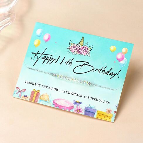 KGBNCIE Happy Birthday Bracelet Gift for Teen Girls,Crystal Beads Bracelet Gifts for 10 Year Old Girl Birthday Jewelry in Kuwait