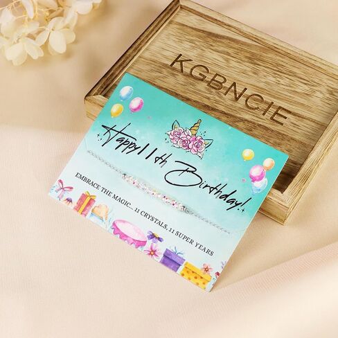 KGBNCIE Happy Birthday Bracelet Gift for Teen Girls,Crystal Beads Bracelet Gifts for 10 Year Old Girl Birthday Jewelry in Kuwait