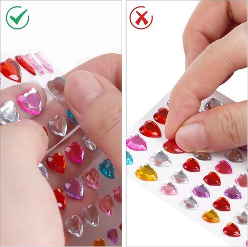LOKIPA 704 قطعة من ملصقات الأحجار الكريمة بأحجار الراين للحرف اليدوية، ملصقات حجر الراين الأكريليك ملصقات الماس ذاتية اللصق ملصقات جوهرة مسطحة الظهر للفنون اليدوية للأطفال in Saudi Arabia