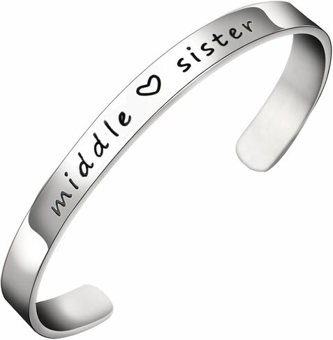 BESPMOSP Big Sis Middle Sis Little Sis Sister Cuff Bangle Bracelet Family Friend Gift for Women Girls in Kuwait