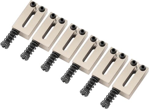Musiclily Ultra 10.5mm Modern Brass Guitar Offset Bridge Saddles for Fender American Strat Tele Style Electric Guitar, Gold (Set of 6) in Saudi Arabia