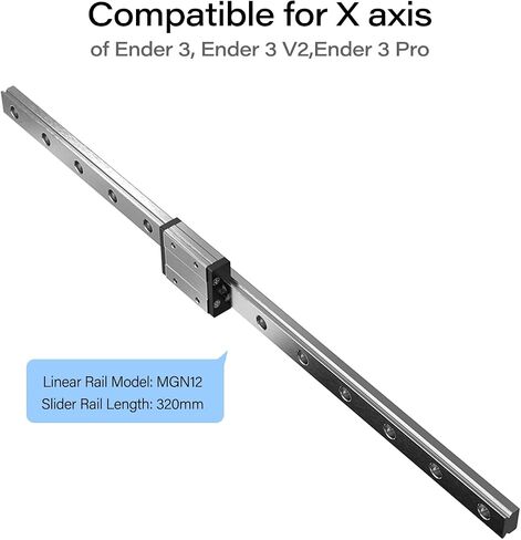 Creality Ender 3 X Axis Linear Rail Guide Kit MGN12 Bearing Stainless Steel Guideway Slider with Back Plate for Stock Hotend/Sprite Exturder Pro of Ender 3 V2 / Pro 3D Printer(320mm C-Type) in Saudi Arabia