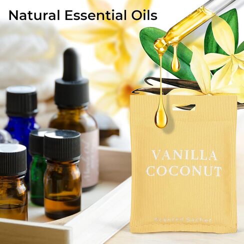 كيس معطر الهواء من LA BELLEFÉE، أكياس معطرة للسيارة، مشبك معطر هواء للسيارة بالفانيليا وجوز الهند للنساء، كيس معطر للدرج والخزانة، معطر هواء السيارة للمنزل in Saudi Arabia