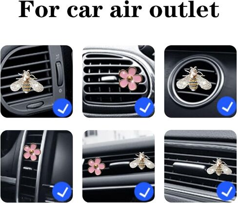 Car Air Freshener Vent Clips Cute Girly Pink Car Interior Decor Stuff Aesthetic Bee Car Accessories for Women in Saudi Arabia
