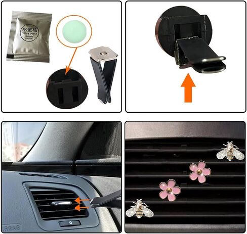 Car Air Freshener Vent Clips Cute Girly Pink Car Interior Decor Stuff Aesthetic Bee Car Accessories for Women in Saudi Arabia