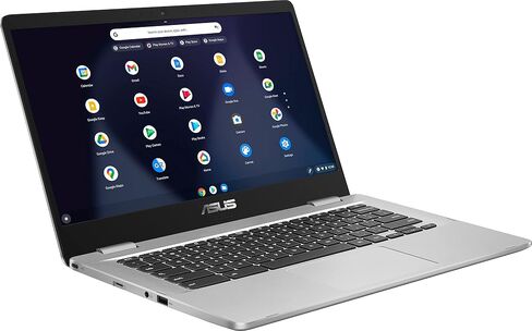 ASUS C423NA Chromebook 14 14" FHD Laptop Computer, Intel Celeron N3350 Processor, 8GB LPDDR4 RAM, 64GB eMMC, 802.11AC WiFi, Bluetooth, Type-C, Silver, Chrome OS (Renewed) in Saudi Arabia