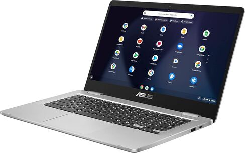 ASUS C423NA Chromebook 14 14" FHD Laptop Computer, Intel Celeron N3350 Processor, 8GB LPDDR4 RAM, 64GB eMMC, 802.11AC WiFi, Bluetooth, Type-C, Silver, Chrome OS (Renewed) in Saudi Arabia